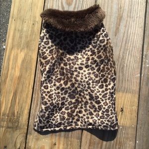 Leopard Print Velcro Closure Pet Jacket Sz S